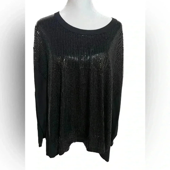 Karen Kane black oversized sequins dolman top medium - Picture 1 of 5